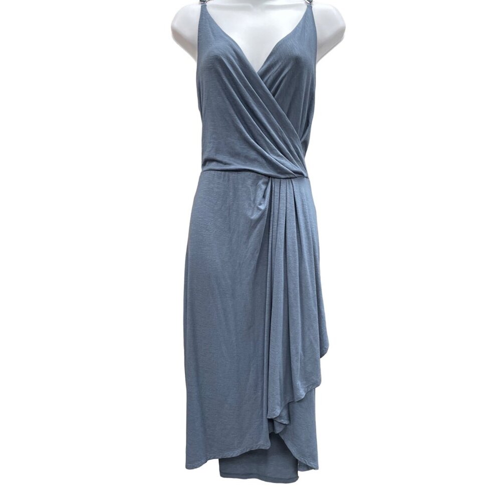 White House Black Market Women True Indigo Mini Sandal Dress Size 18 SKU 1628